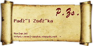 Paál Zsóka névjegykártya